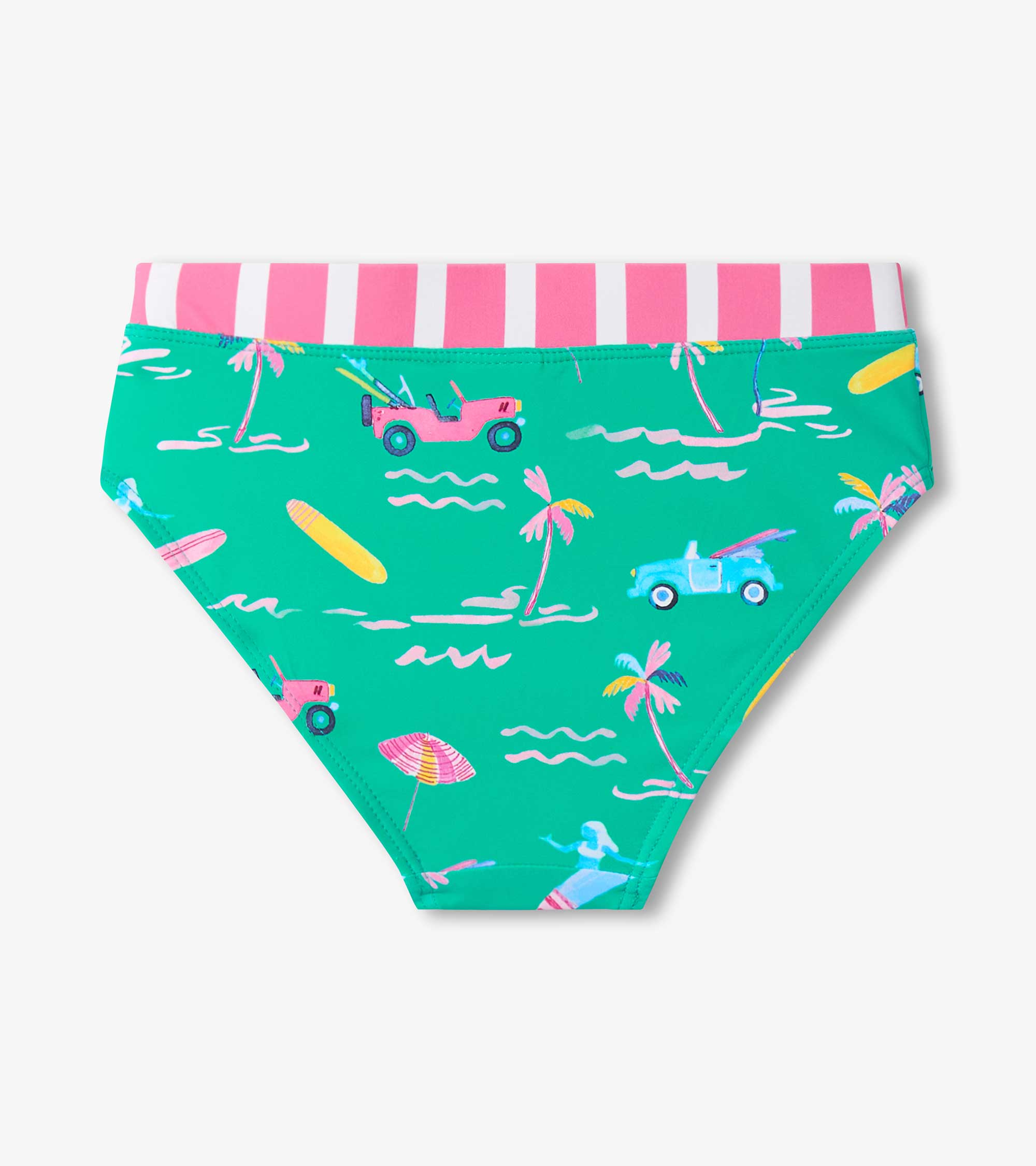 Girls Tropical Long Sleeve Two-Piece Rashguard Swimsuit