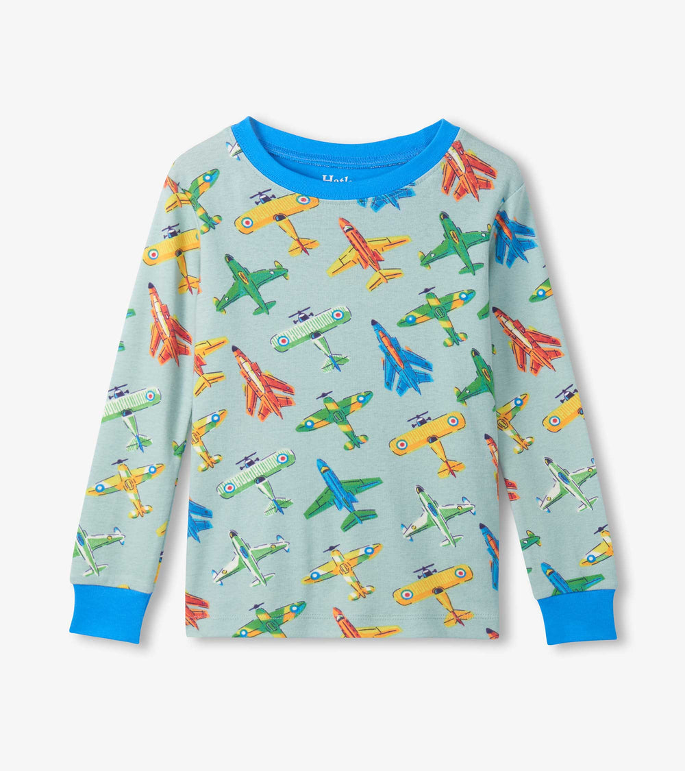Boys Vintage Aircrafts Cotton Pajama Set