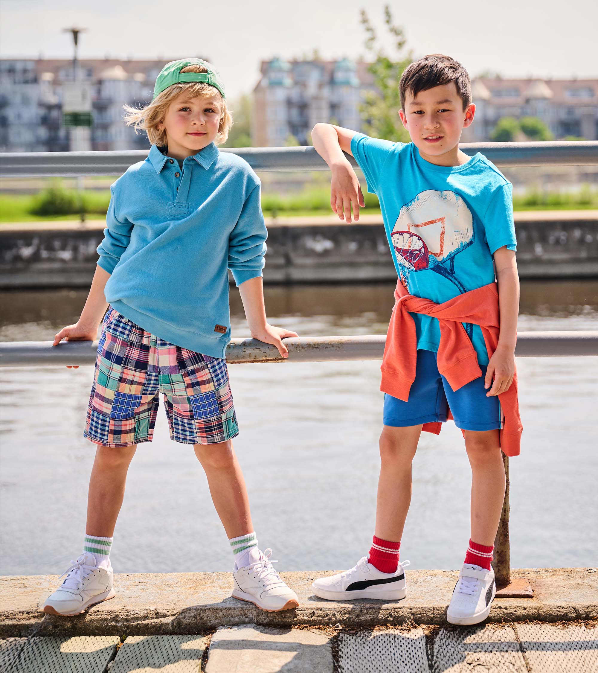Boys Vintage Summer Madras Woven Shorts