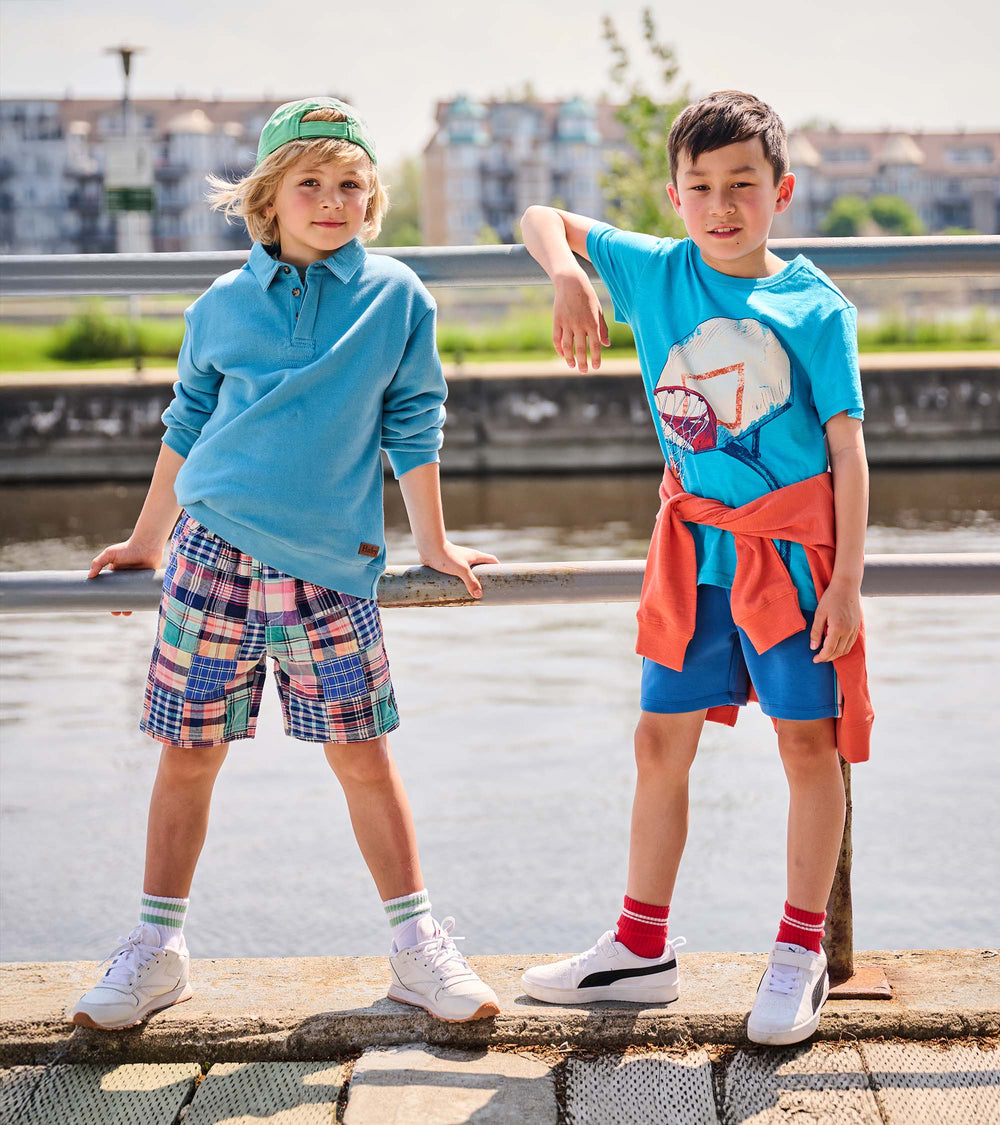 Boys Vintage Summer Madras Woven Shorts