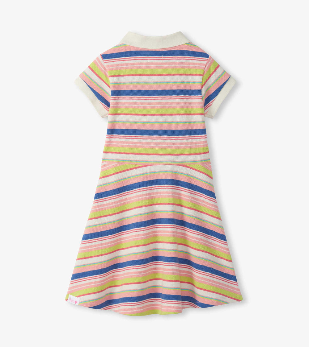 Girls Vintage Camp Stripe Pique Polo Dress