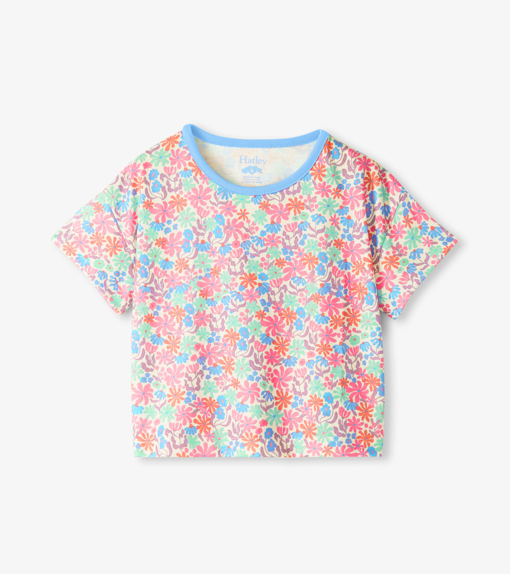 Girls Whimsical Flowers Short Sleep Set