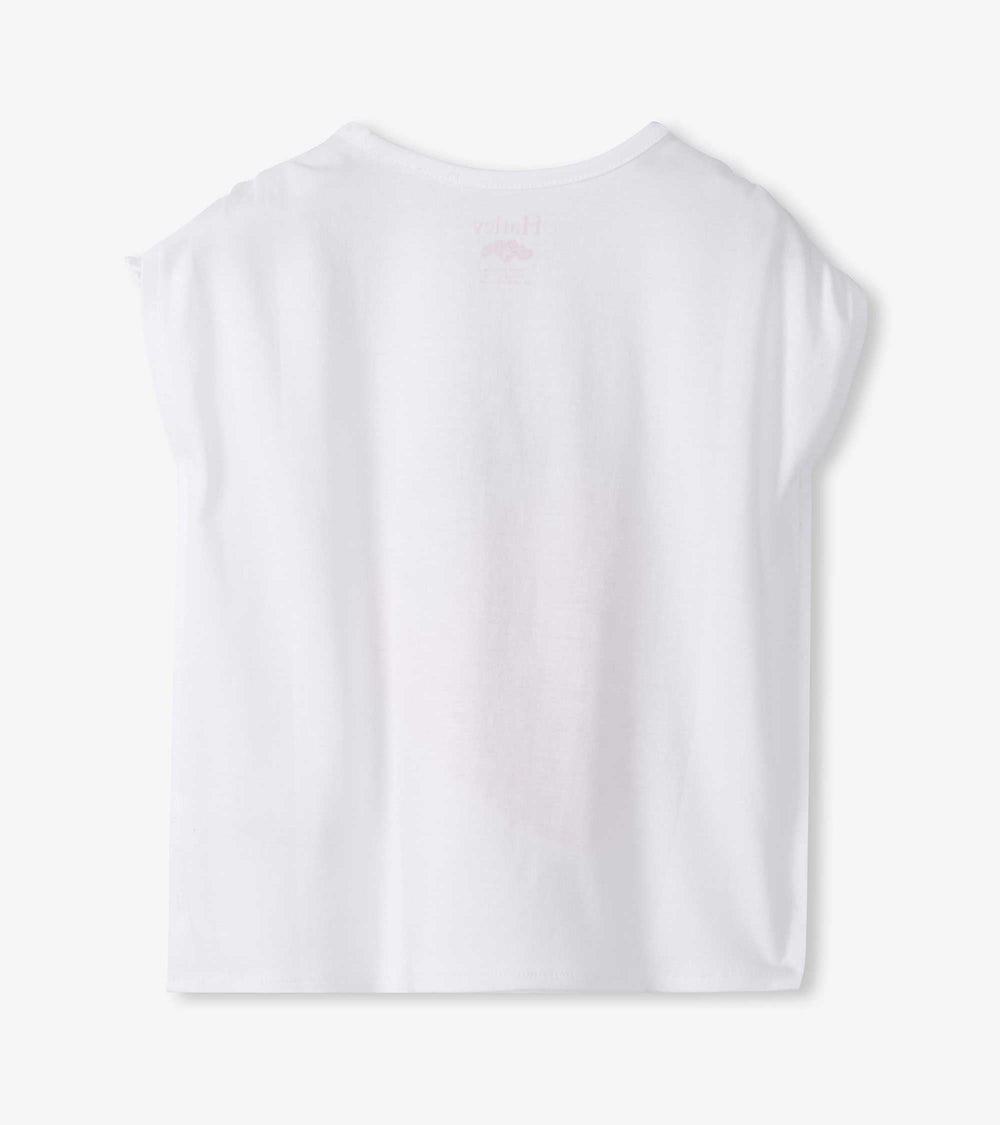Girls Strawberry Cinched Shoulder Top