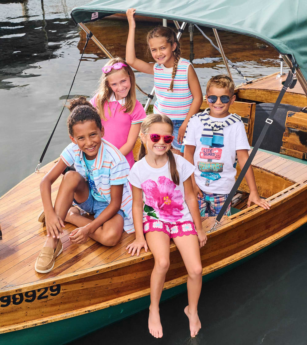 Girls Hibiscus Tie Front T-Shirt