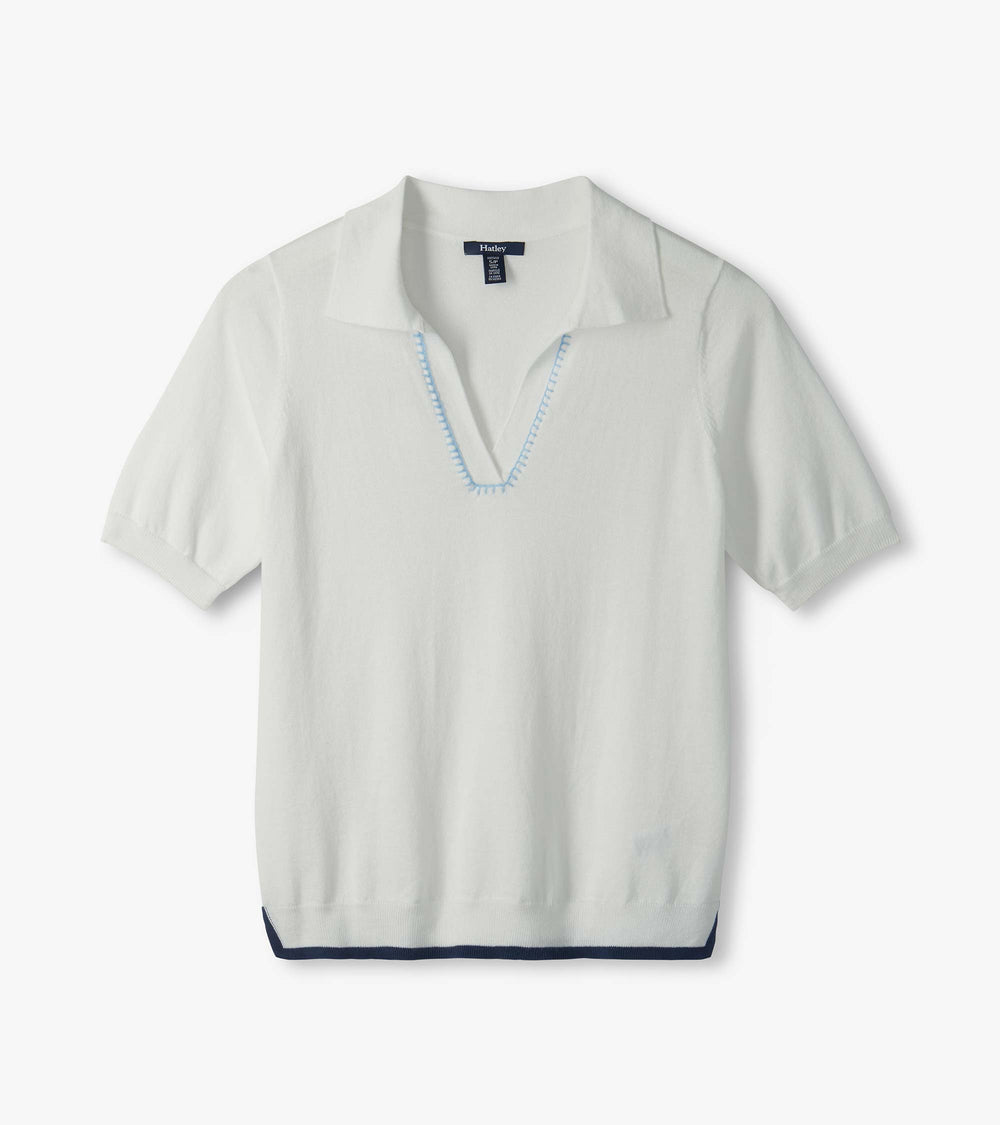 Johnny Collar Top - White