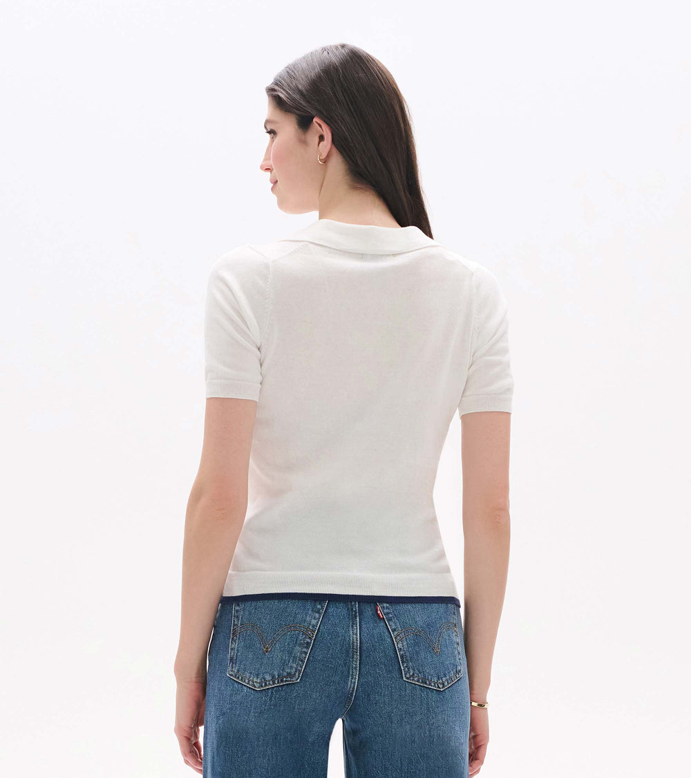 Johnny Collar Top - White