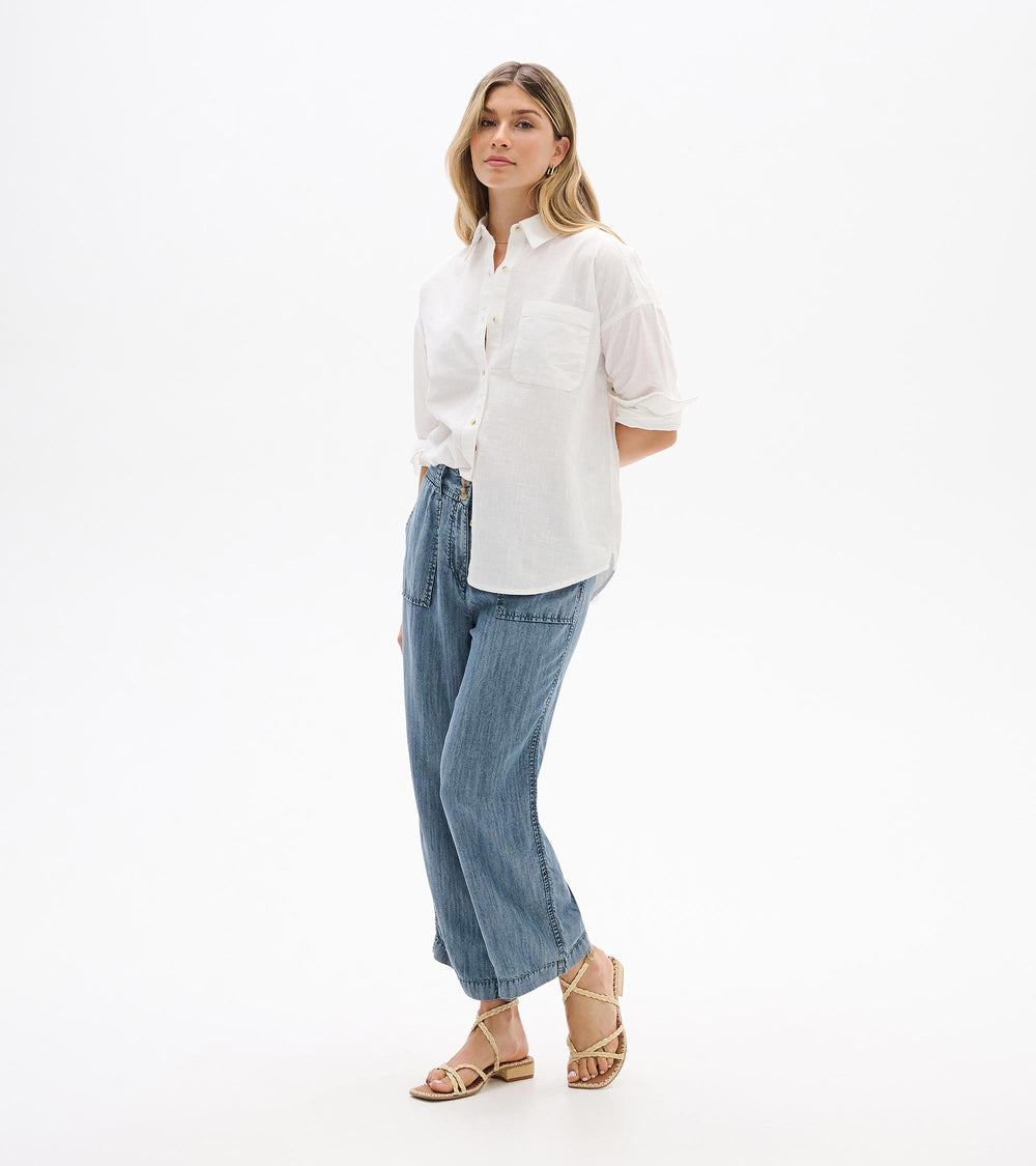Relaxed Button Down - White