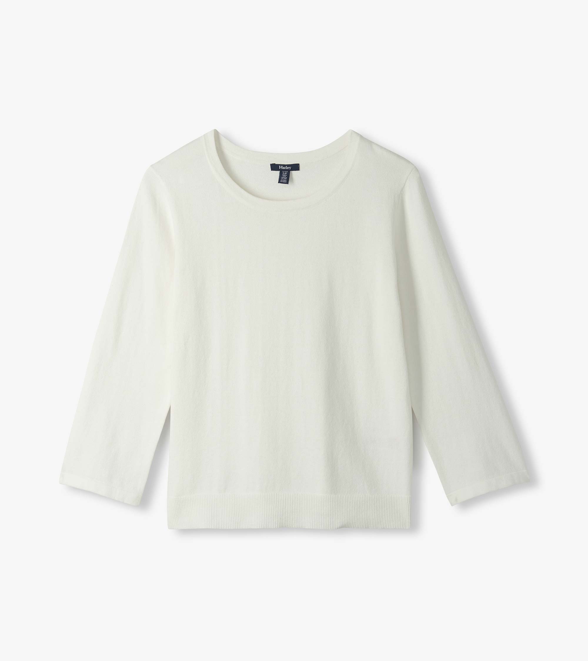 3/4 Sleeve Knit Top - White