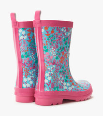 Girls Wildflowers Shiny Rain Boots