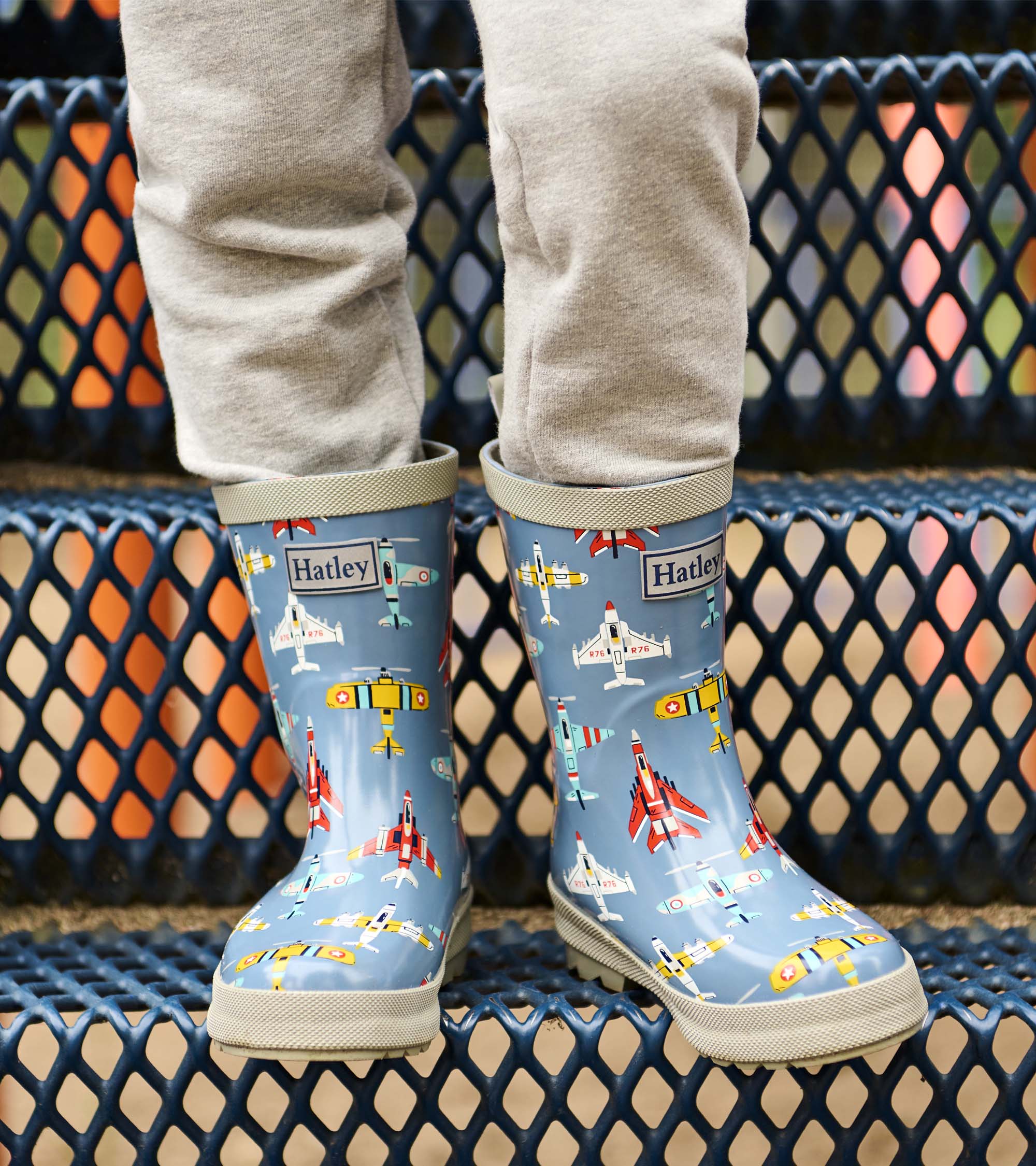 Boys Airplanes Shiny Rain Boots