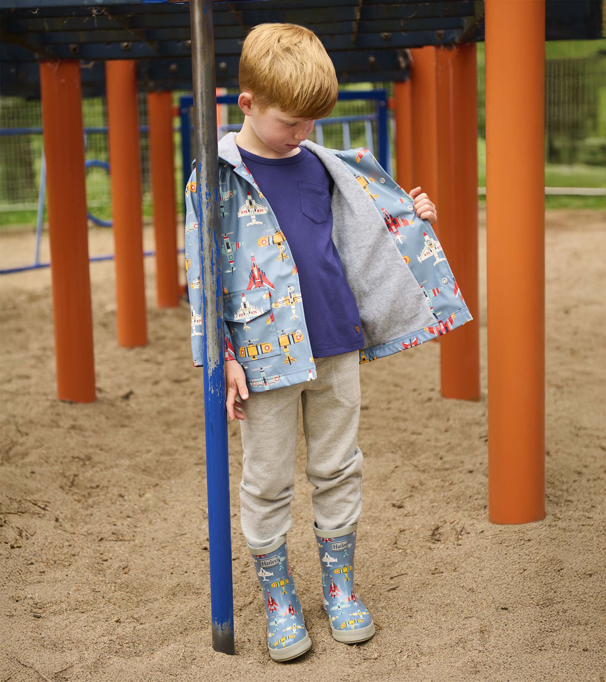 Boys Airplanes Shiny Rain Boots